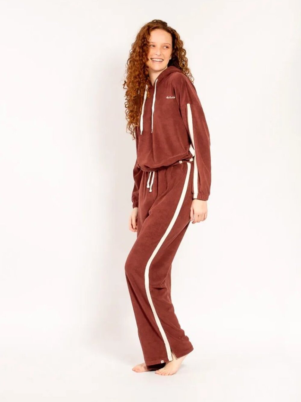 Rip Curl Revival Terry Hoodie & Track Pants Sweat SET - Plum - Size Large